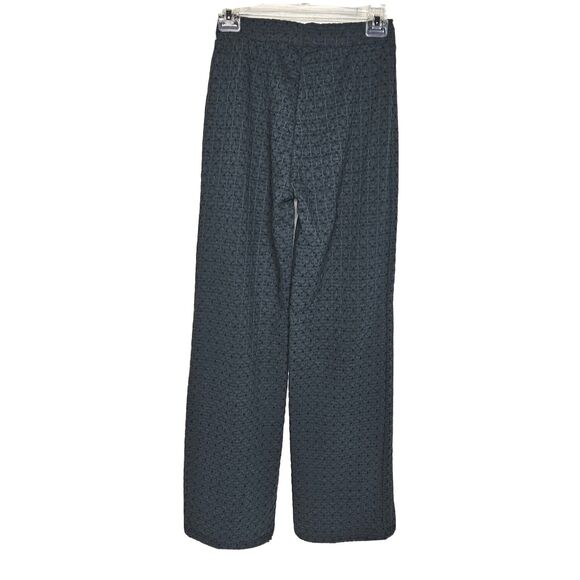 NEW Zara Wide Leg Knit Pants Womens S Green Blue High Rise Pull On - Picture 2 of 10